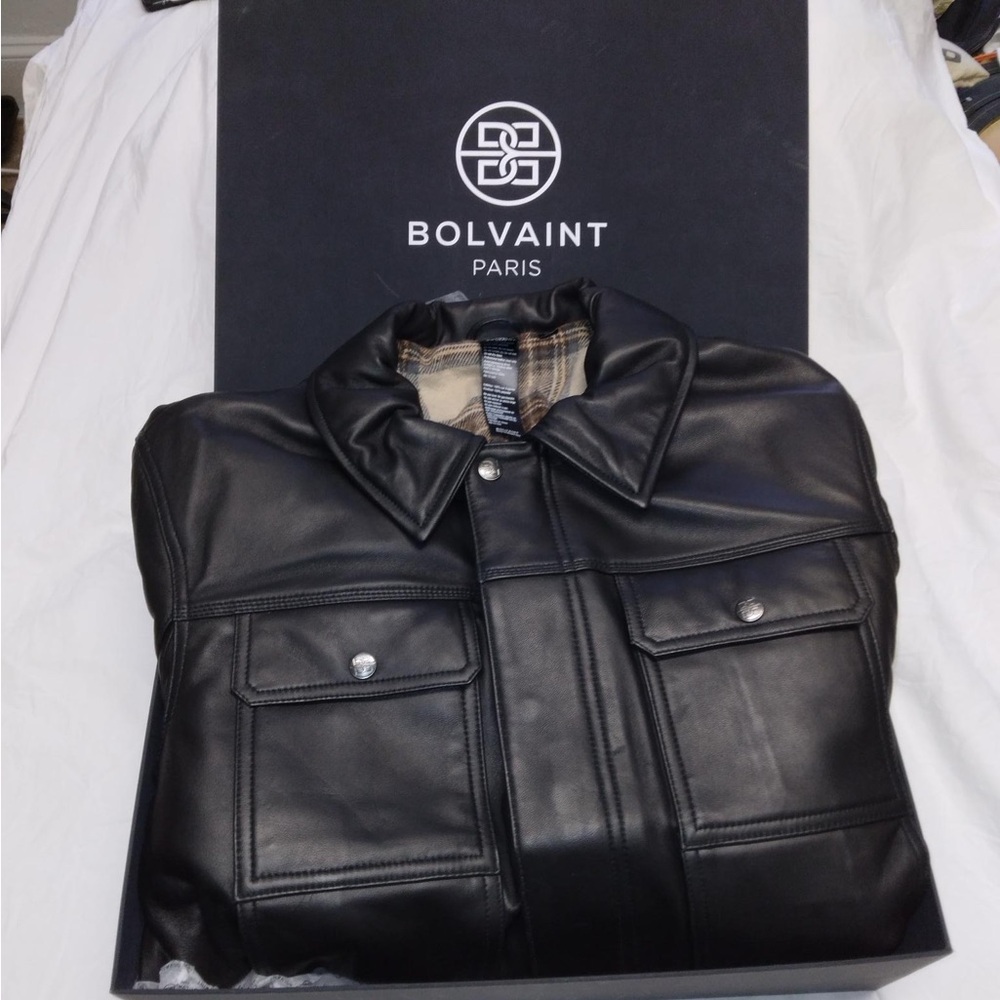 BOLVAINT ARNAUD MENS LAMBSKIN MOTO JACKET SIZE MED